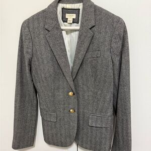 J.Crew Shrunken Fit Women’s Wool Blend Herringbone  Classic Blazer. Size 4.